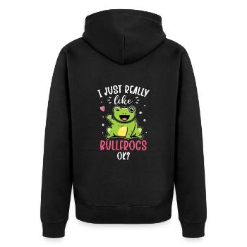 Bullfrog Frog Gift - Unisex Premium Organic Zip Hoodie - black - Back - Nico (187cm)