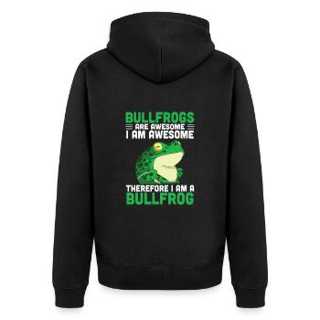 Bullfrog Frog Gift - Unisex Premium Organic Zip Hoodie - black - Back - Nico (187cm)