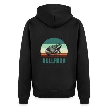 Bullfrog Frog Gift - Unisex Premium Organic Zip Hoodie - black - Back - Nico (187cm)