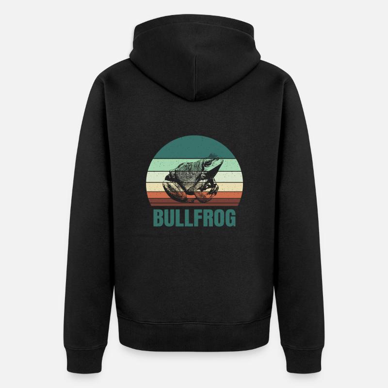 Cadeau de grenouille-taureau - Veste à capuche bio Premium Unisexe - noir