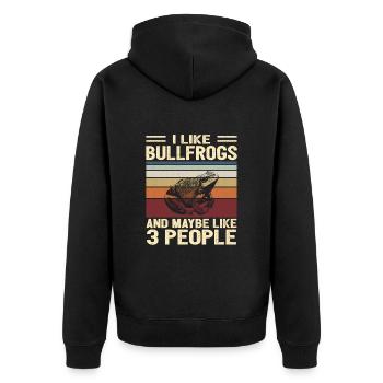 Bullfrog Frog Gift - Unisex Premium Organic Zip Hoodie - black - Back - Nico (187cm)