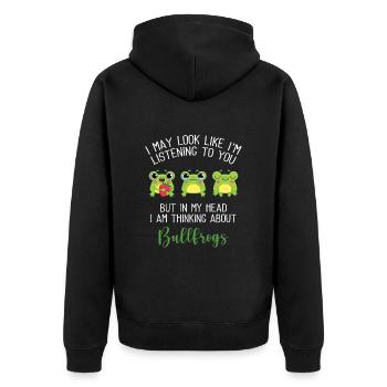 Bullfrog Frog Gift - Unisex Premium Organic Zip Hoodie - black - Back - Nico (187cm)