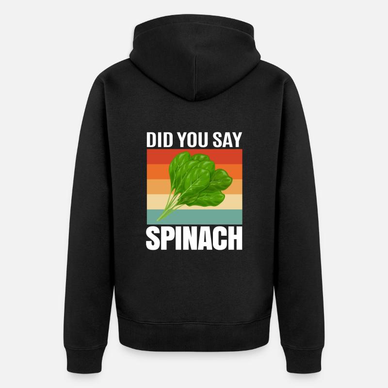 Spinat - Unisex Premium Bio Zip Hoodie - Schwarz