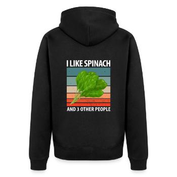 Spinach - Unisex Premium Organic Zip Hoodie - black - Back - Nico (187cm)