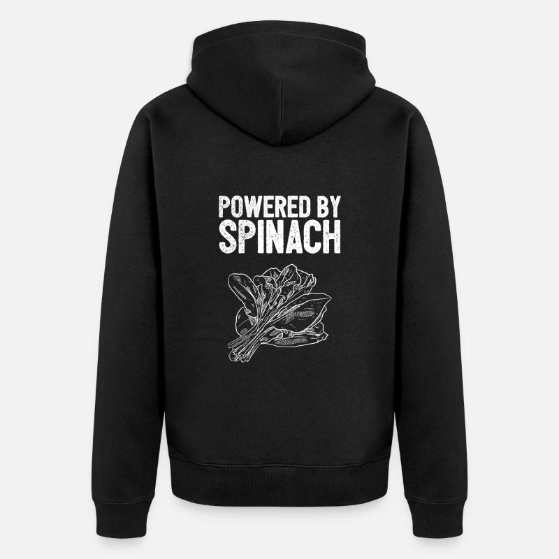 Spinat - Unisex Premium Bio Zip Hoodie - Schwarz