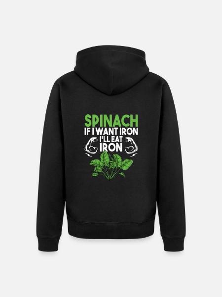 Spinach - Unisex Premium Organic Zip Hoodie - black