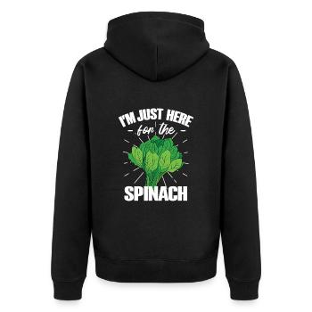 Spinach - Unisex Premium Organic Zip Hoodie - black - Back - Nico (187cm)
