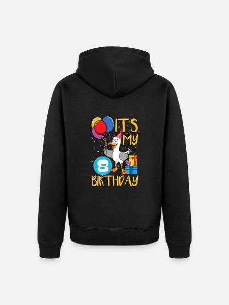 8th birthday - Unisex Premium Organic Zip Hoodie - black