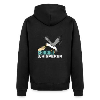 Seagull - Unisex Premium Organic Zip Hoodie - black - Back - Nico (187cm)