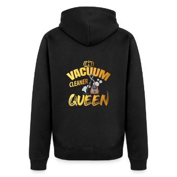 Vacuum cleaner queen - Unisex Premium Organic Zip Hoodie - black - Back - Nico (187cm)