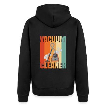 Vacuum Cleaner Cleaning Person Gift - Unisex Premium Organic Zip Hoodie - black - Back - Nico (187cm)