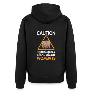 Wombats Wombat Australisches Tier Geschenk - Unisex Premium Bio Zip Hoodie - Schwarz - Hinten - Nico (187cm)