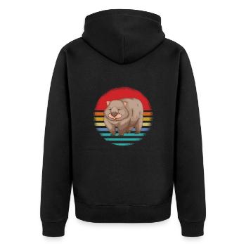 Wombats Wombat Australisches Tier Geschenk - Unisex Premium Bio Zip Hoodie - Schwarz - Hinten - Nico (187cm)