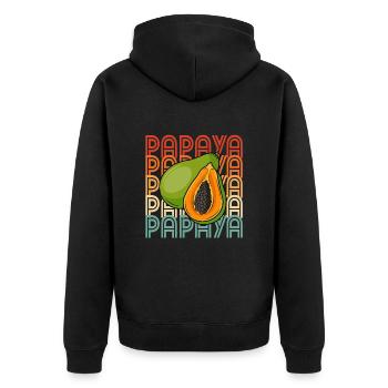 Papaya Frucht Sommer Geschenk - Unisex Premium Bio Zip Hoodie - Schwarz - Hinten - Nico (187cm)