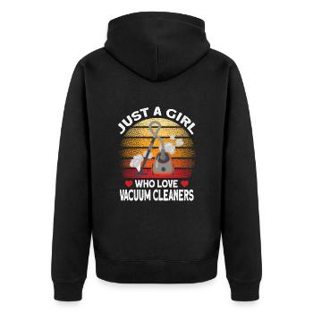 Vacuum Cleaner Cleaning Person Gift - Unisex Premium Organic Zip Hoodie - black - Back - Nico (187cm)