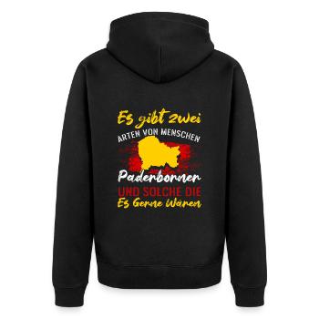 Es Gibt Zwei Arten Von Menschen Paderborn Und Welc - Unisex Premium Bio Zip Hoodie - Schwarz - Hinten - Nico (187cm)