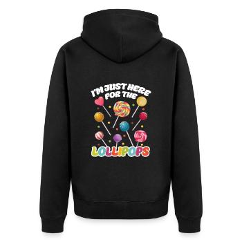 Cadeau de bonbons Lollipop - Veste à capuche bio Premium Unisexe - noir - Dos - Nico (187cm)