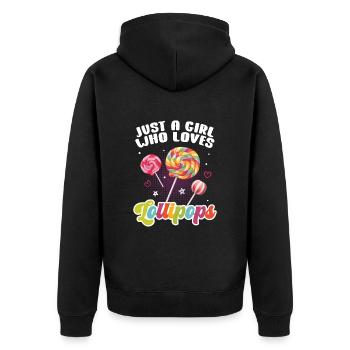 Cadeau de bonbons Lollipop - Veste à capuche bio Premium Unisexe - noir - Dos - Nico (187cm)