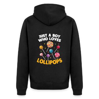 Cadeau de bonbons Lollipop - Veste à capuche bio Premium Unisexe - noir - Dos - Nico (187cm)