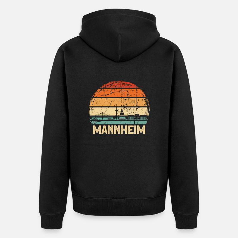Mannheim Skyline - Veste à capuche bio Premium Unisexe - noir