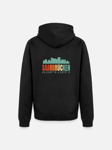 Saarbrücken Skyline - Veste à capuche bio Premium Unisexe - noir