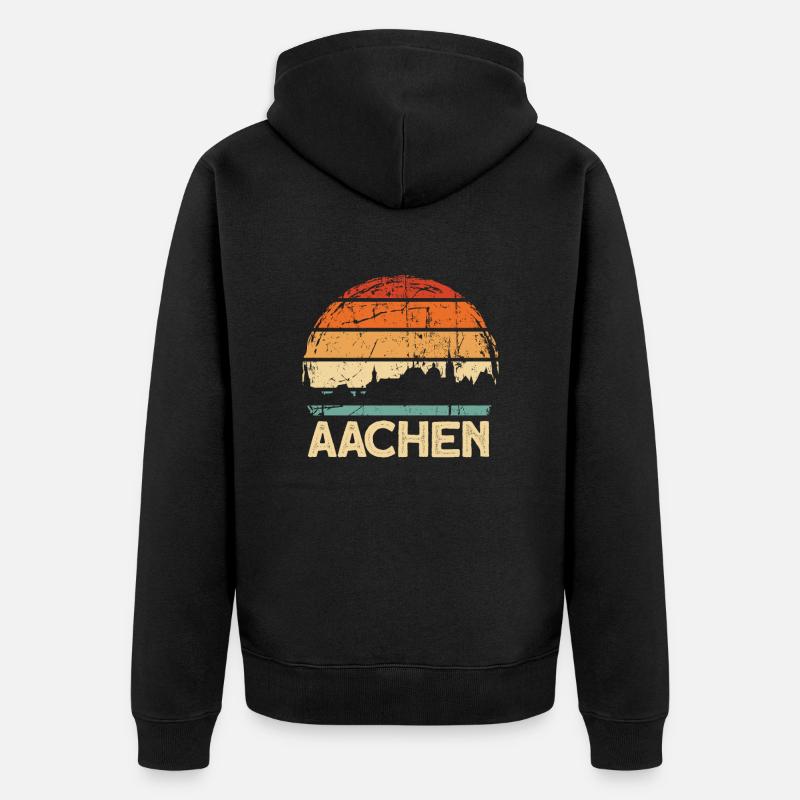 Aachen - Unisex Premium Bio Zip Hoodie - Schwarz