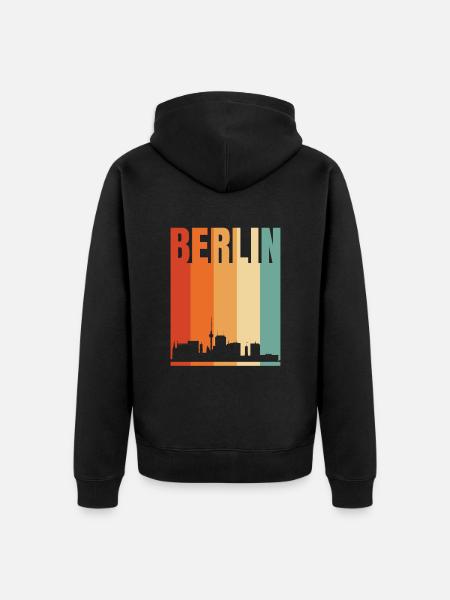 Berlin - Unisex Premium Organic Zip Hoodie - black
