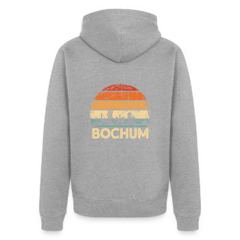 Bochum - Veste à capuche bio Premium Unisexe - gris chiné - Dos - Nico (187cm)