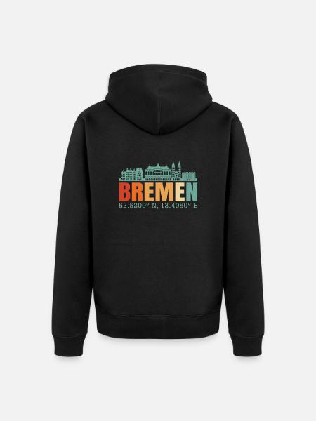 Bremen - Unisex Premium Organic Zip Hoodie - black