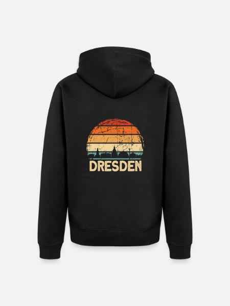 Dresden - Unisex Premium Organic Zip Hoodie - black