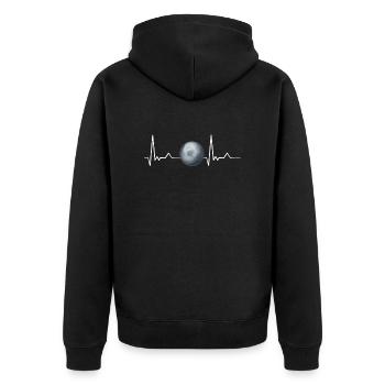 Pluto - Unisex Premium Organic Zip Hoodie - black - Back - Nico (187cm)