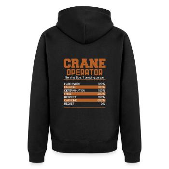 Crane operator crane gift - Unisex Premium Organic Zip Hoodie - black - Back - Nico (187cm)