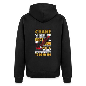 Crane operator crane gift - Unisex Premium Organic Zip Hoodie - black - Back - Nico (187cm)