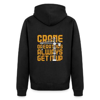 Crane operator crane gift - Unisex Premium Organic Zip Hoodie - black - Back - Nico (187cm)