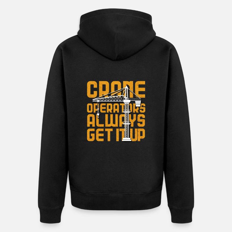 Kranführer Kran Geschenk - Unisex Premium Bio Zip Hoodie - Schwarz