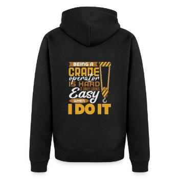 Crane operator crane gift - Unisex Premium Organic Zip Hoodie - black - Back - Nico (187cm)