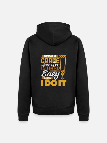 Crane operator crane gift - Unisex Premium Organic Zip Hoodie - black