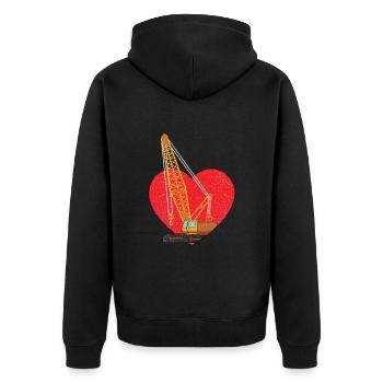 Crane operator crane gift - Unisex Premium Organic Zip Hoodie - black - Back - Nico (187cm)