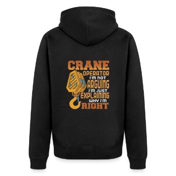 Crane operator crane gift - Unisex Premium Organic Zip Hoodie - black - Back - Nico (187cm)