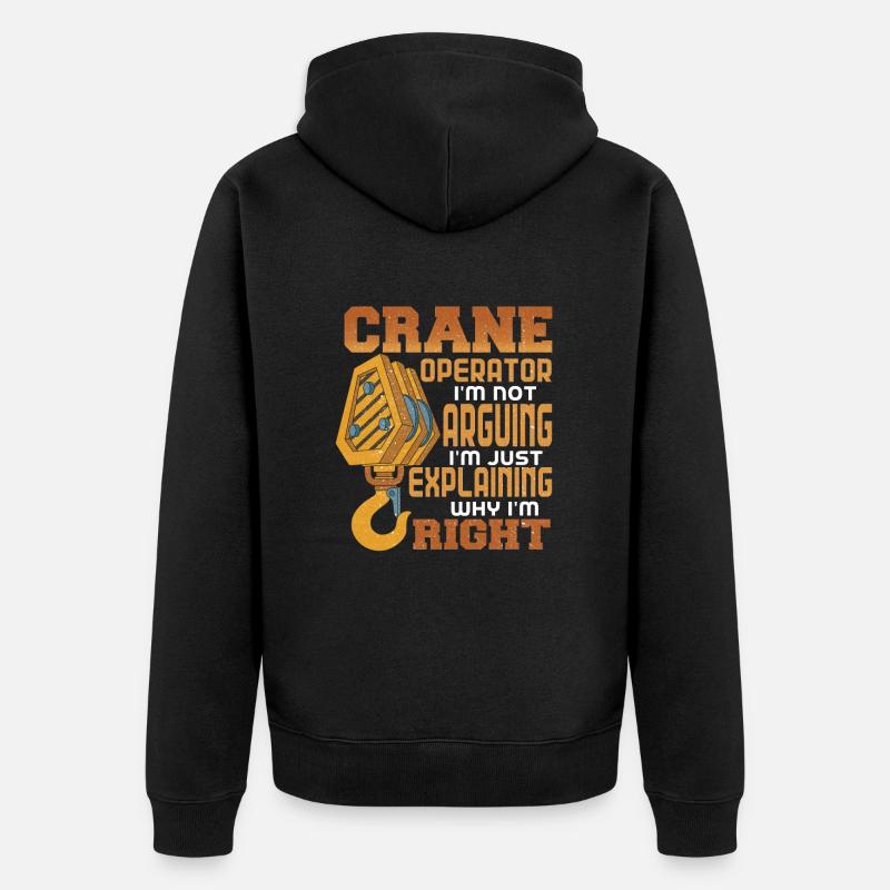 Kranführer Kran Geschenk - Unisex Premium Bio Zip Hoodie - Schwarz