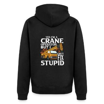 Crane operator crane gift - Unisex Premium Organic Zip Hoodie - black - Back - Nico (187cm)