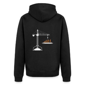 Crane operator crane gift - Unisex Premium Organic Zip Hoodie - black - Back - Nico (187cm)