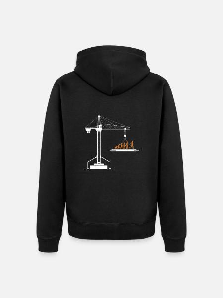 Crane operator crane gift - Unisex Premium Organic Zip Hoodie - black
