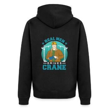 Crane operator crane gift - Unisex Premium Organic Zip Hoodie - black - Back - Nico (187cm)