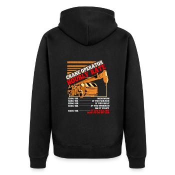 Crane operator crane gift - Unisex Premium Organic Zip Hoodie - black - Back - Nico (187cm)