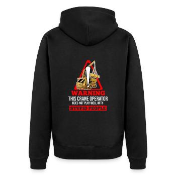 Crane operator crane gift - Unisex Premium Organic Zip Hoodie - black - Back - Nico (187cm)