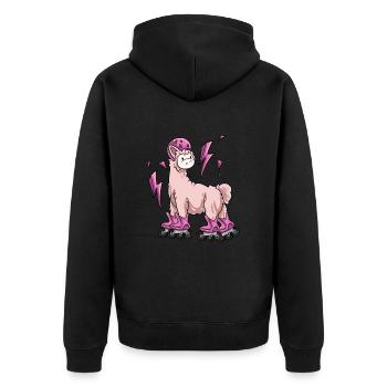 Inline Skating Inline Skating Gift - Unisex Premium Organic Zip Hoodie - black - Back - Nico (187cm)