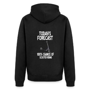 Scooter Roller Tretroller Geschenk - Unisex Premium Bio Zip Hoodie - Schwarz - Hinten - Nico (187cm)