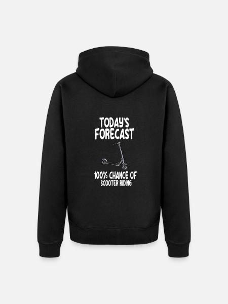 Scooter Roller Tretroller Geschenk - Unisex Premium Bio Zip Hoodie - Schwarz