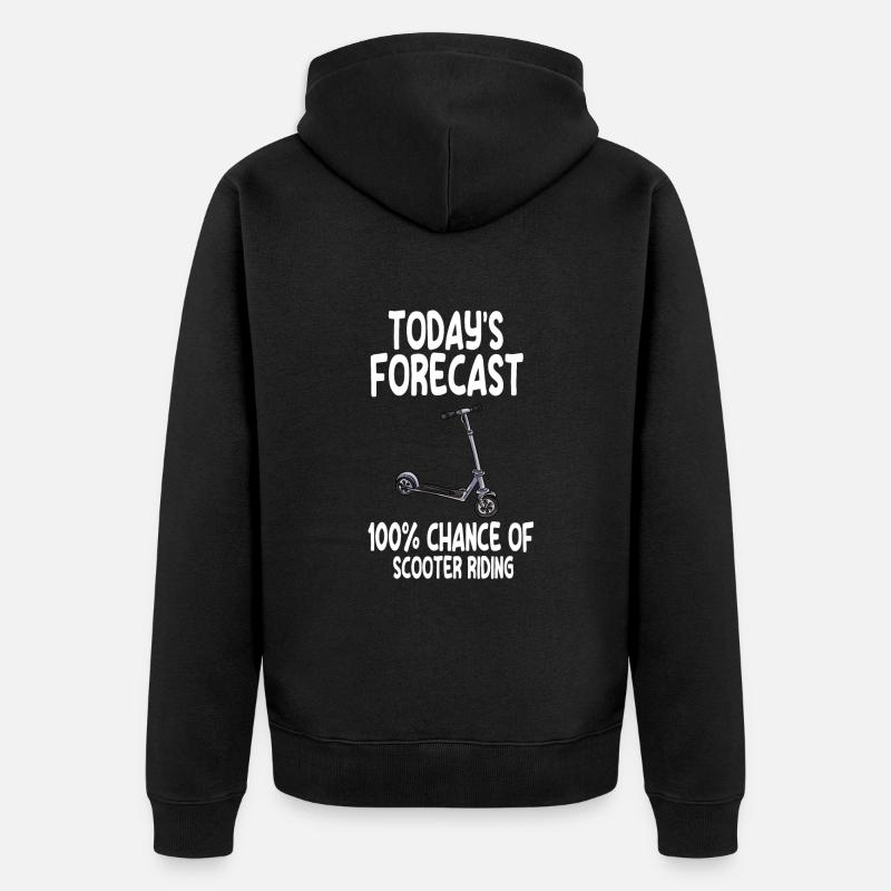 Scooter Roller Tretroller Geschenk - Unisex Premium Bio Zip Hoodie - Schwarz